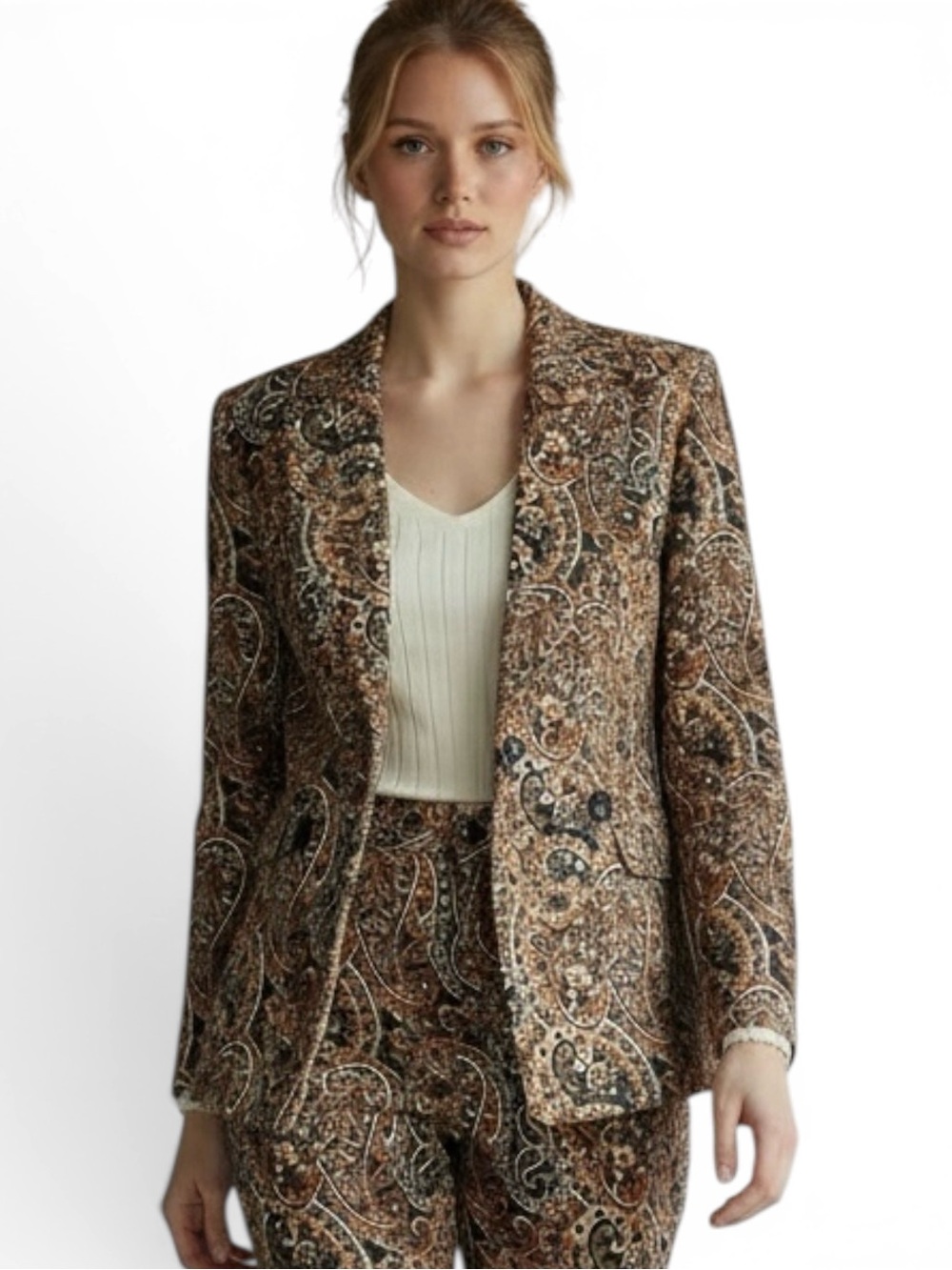 Driftwood NWT velvet paisley jacquard blazer Women’s size L